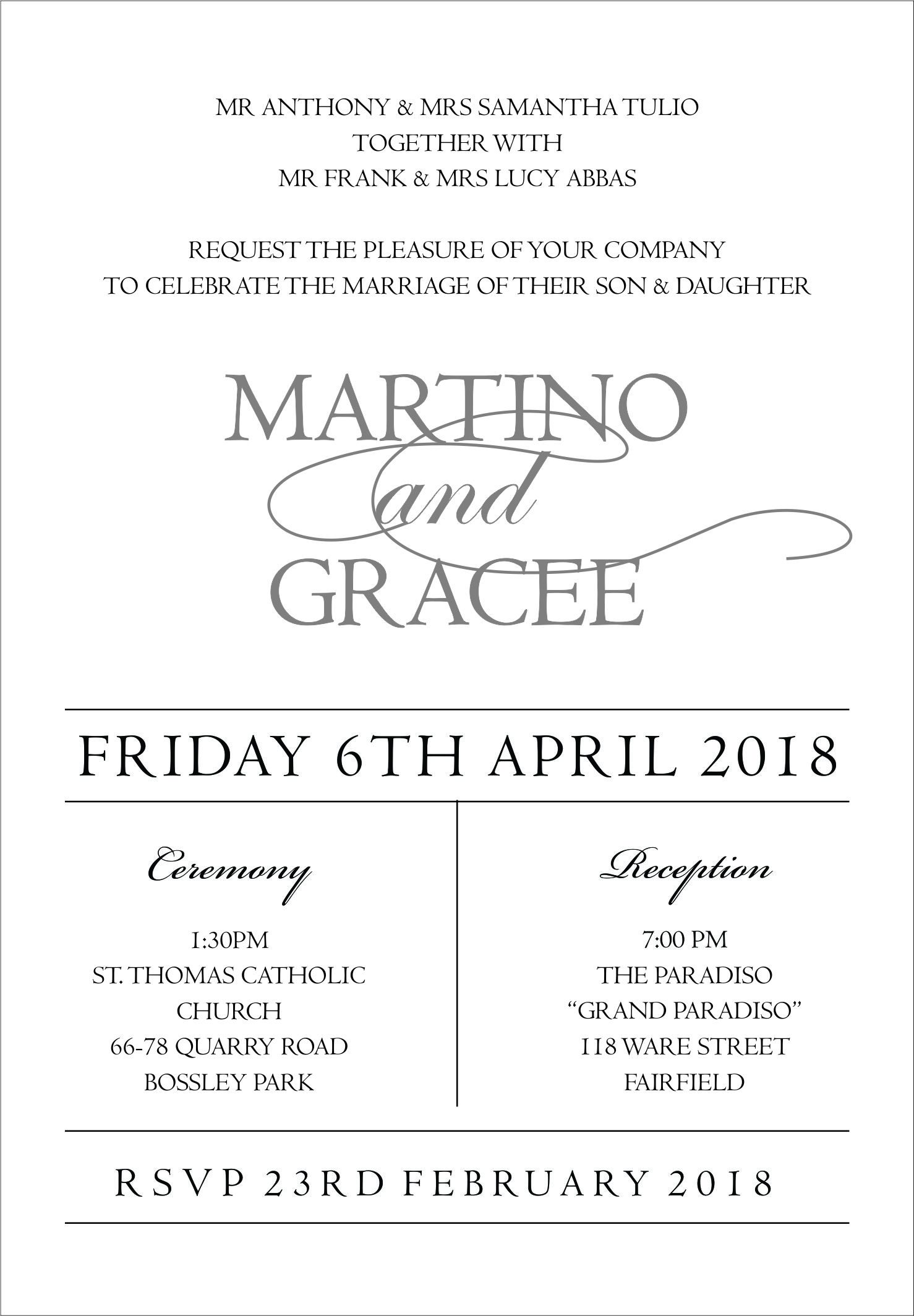 Luxe: MARTINO & GRACEE LUXE INVITATION