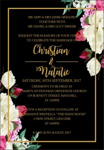 CHRISTIAN & NATALIE BLACK LUXE INVITATION