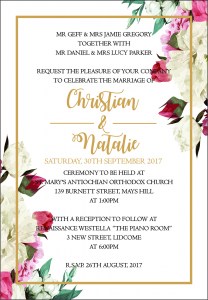 CHRISTIAN & NATALIE LUXE INVITATION