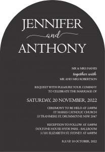 JENNIFER & ANTHONY BLACK LUXE INVITATION
